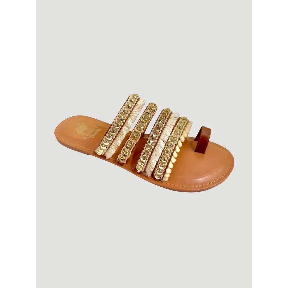 NEW CAMEL THREADS women's boho chic fringe sandals in champagne